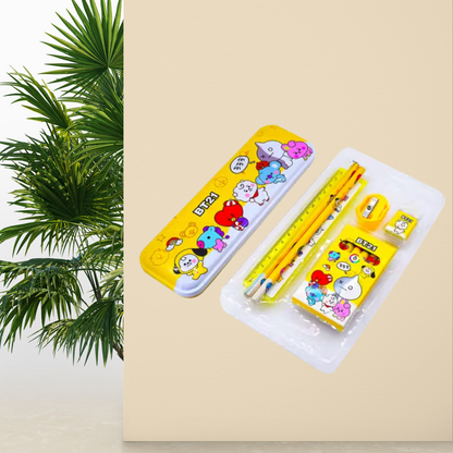 BT21 Stationery Combo - Gift Set + Superhero Pencil & Pen - Kiddospedia