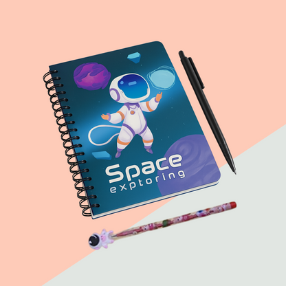 Combo of Mini Space Diary, Pen, and Space Pencil – Stationery Gift Set for Kids by Kiddospedia