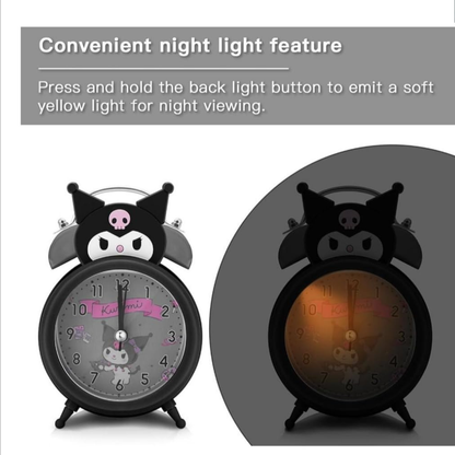 Kuromi Alarm Clock with Light | Cute Kids Bedside Clock – Kiddospedia